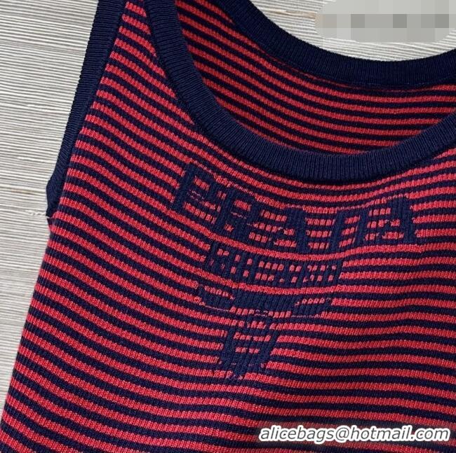 Buy Discount Prada Knit Stripe Vest P041108 Red/Black 2026