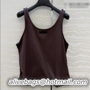 Shop Cheapest Prada Cotton Vest P041117 Brown 2026