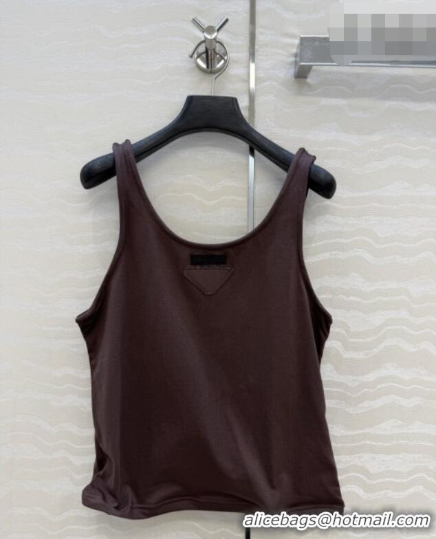 Shop Cheapest Prada Cotton Vest P041117 Brown 2026