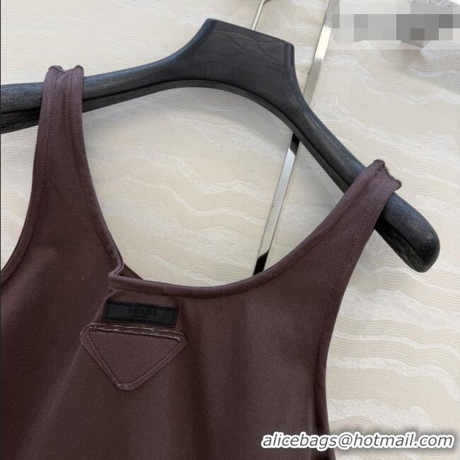 Shop Cheapest Prada Cotton Vest P041117 Brown 2026