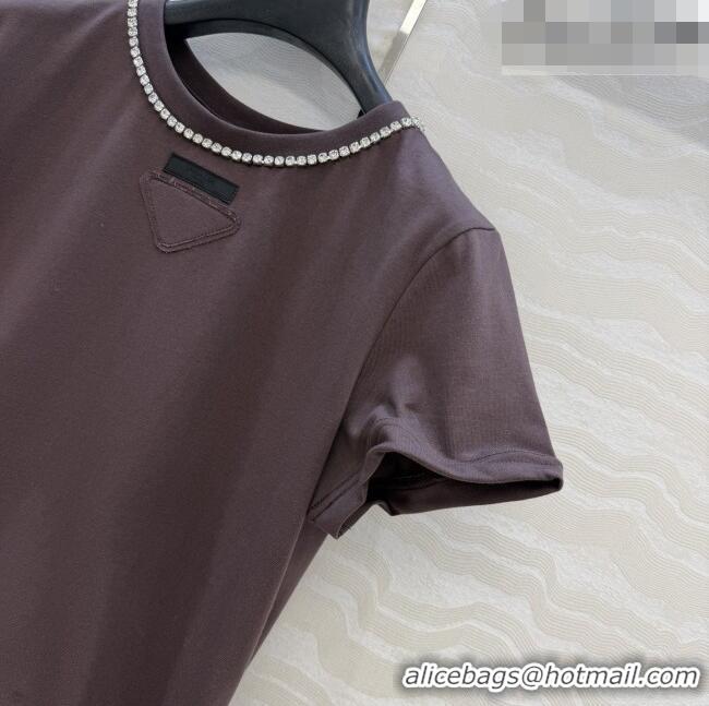 Good Product Prada Cotton T-shirt P041119 Brown 2026