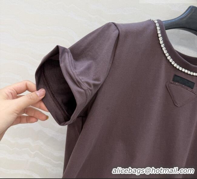Good Product Prada Cotton T-shirt P041119 Brown 2026