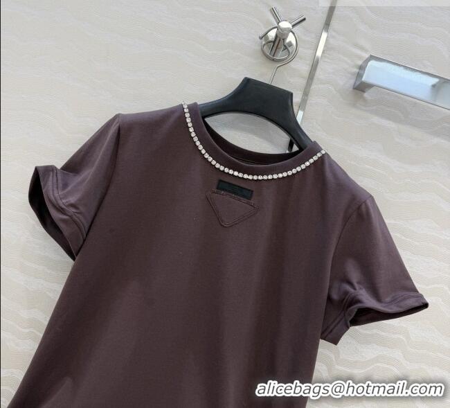 Good Product Prada Cotton T-shirt P041119 Brown 2026