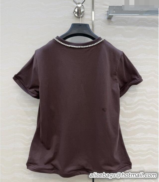 Good Product Prada Cotton T-shirt P041119 Brown 2026