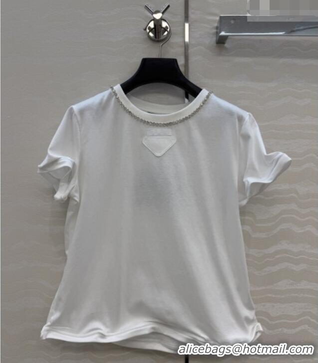Best Grade Prada Cotton T-shirt P041120 White 2026