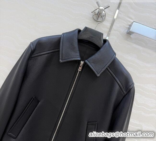 Top Grade Prada Leather Jacket P041121 Black 2026