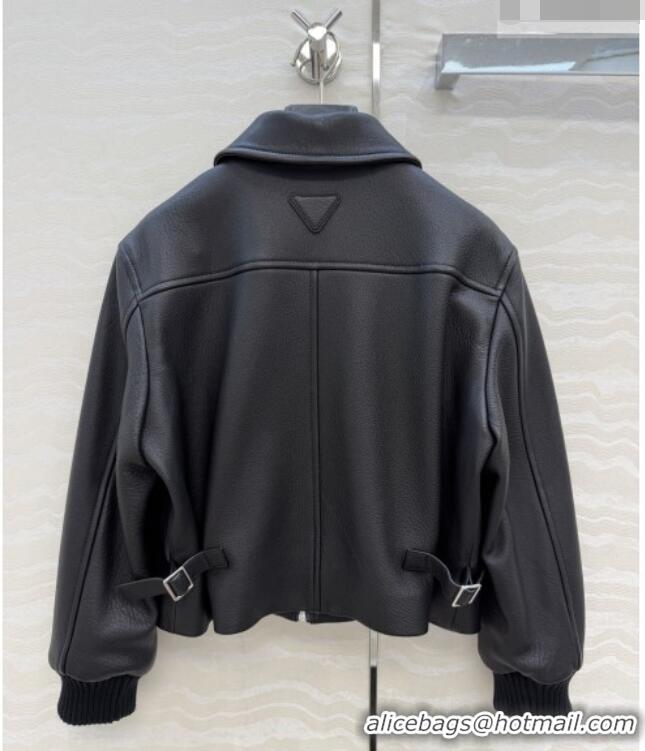 Top Grade Prada Leather Jacket P041121 Black 2026
