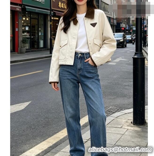 Original Cheap Prada Jacket PR042218 White/Brown 2026