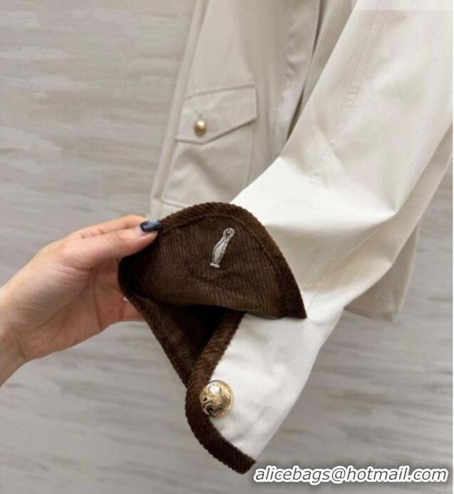 Original Cheap Prada Jacket PR042218 White/Brown 2026