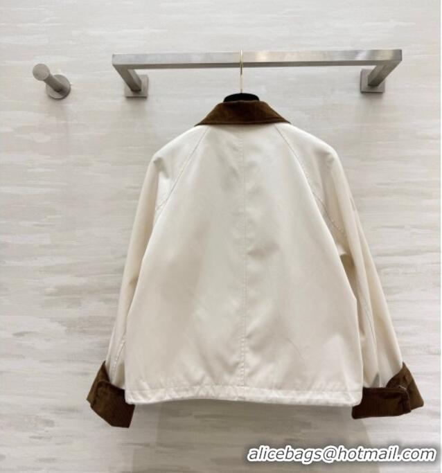 Original Cheap Prada Jacket PR042218 White/Brown 2026