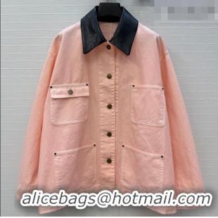 Free Promotional Prada Cotton Long Jacket PR042219 Light Pink/Black 2026