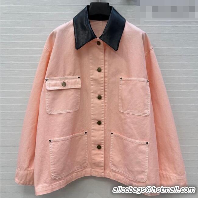 Free Promotional Prada Cotton Long Jacket PR042219 Light Pink/Black 2026
