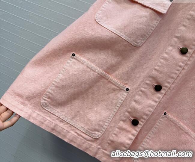 Free Promotional Prada Cotton Long Jacket PR042219 Light Pink/Black 2026