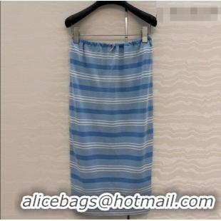 Good Looking Prada Cotton Striped Polo Skirt PR042220 Blue 2026