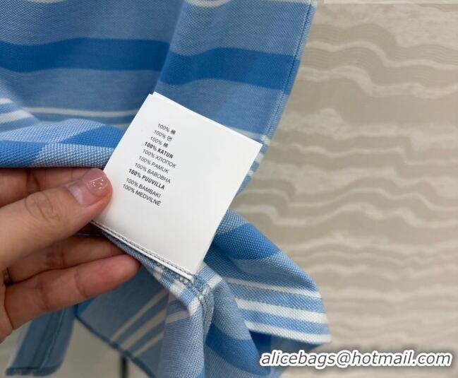 Good Looking Prada Cotton Striped Polo Skirt PR042220 Blue 2026