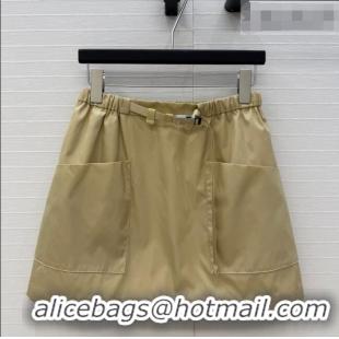 Inexpensive Prada Nylon Mini Skirt PR042222 Khaki 2026