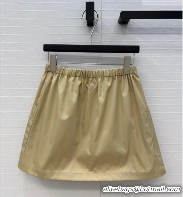 Inexpensive Prada Nylon Mini Skirt PR042222 Khaki 2026