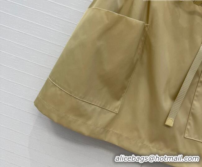Inexpensive Prada Nylon Mini Skirt PR042222 Khaki 2026