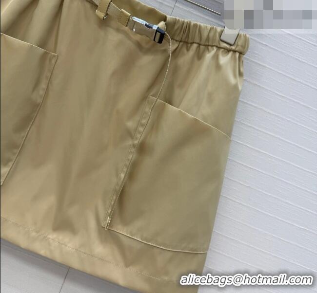 Inexpensive Prada Nylon Mini Skirt PR042222 Khaki 2026