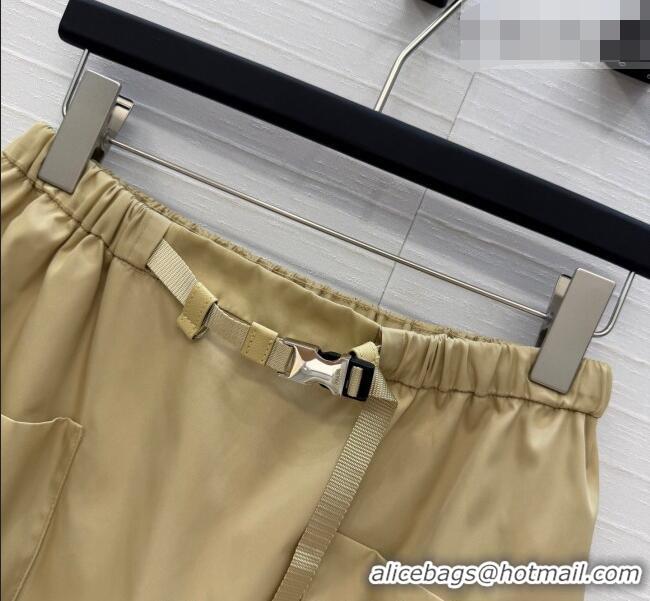 Inexpensive Prada Nylon Mini Skirt PR042222 Khaki 2026