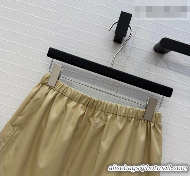 Inexpensive Prada Nylon Mini Skirt PR042222 Khaki 2026