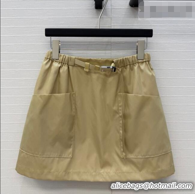 Inexpensive Prada Nylon Mini Skirt PR042222 Khaki 2026