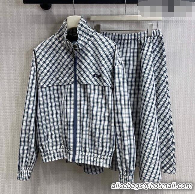 Fashion Discount Prada Jacket and Skirt Set PR042230 Blue 2026