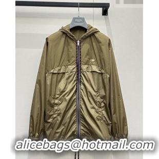 Market Sells Discount Prada Long Nylon Jacket PR042304 Brown 2026