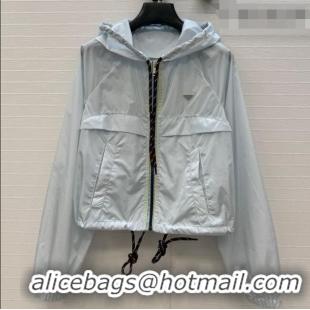 Luxury Cheap Prada Nylon Short Jacket PR042306 Blue 2026