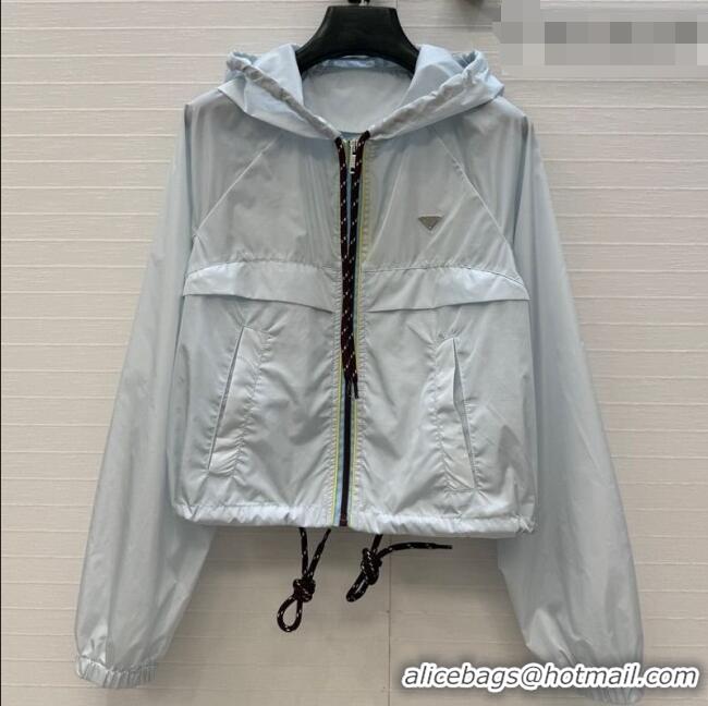 Luxury Cheap Prada Nylon Short Jacket PR042306 Blue 2026