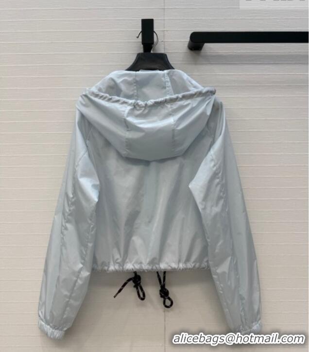 Luxury Cheap Prada Nylon Short Jacket PR042306 Blue 2026
