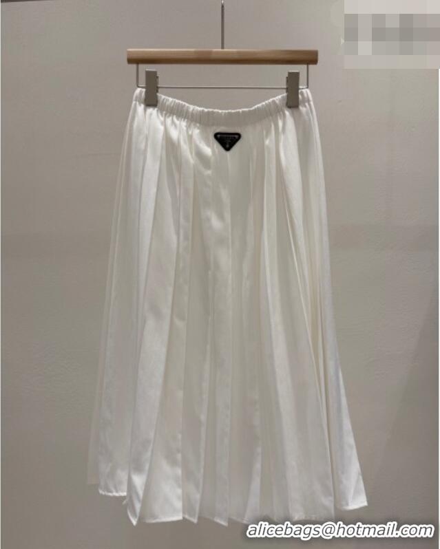 Famous Brand Prada Pleated Skirt PR042307 White 2026