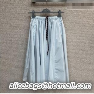 Sophisticated Cheap Prada Cotton Skirt PR042309 Light Blue 2026