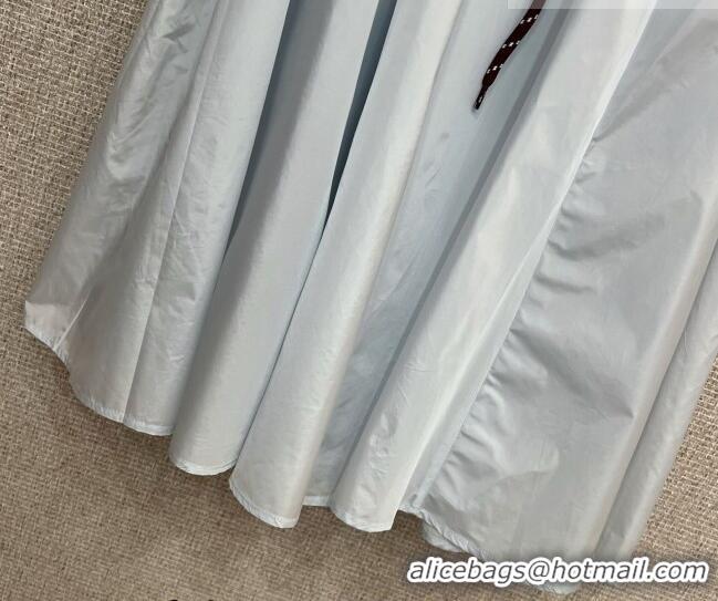 Sophisticated Cheap Prada Cotton Skirt PR042309 Light Blue 2026