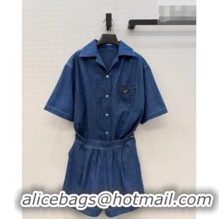 Shop Discount Prada Denim Jumpsuit PR042330 Blue 2026