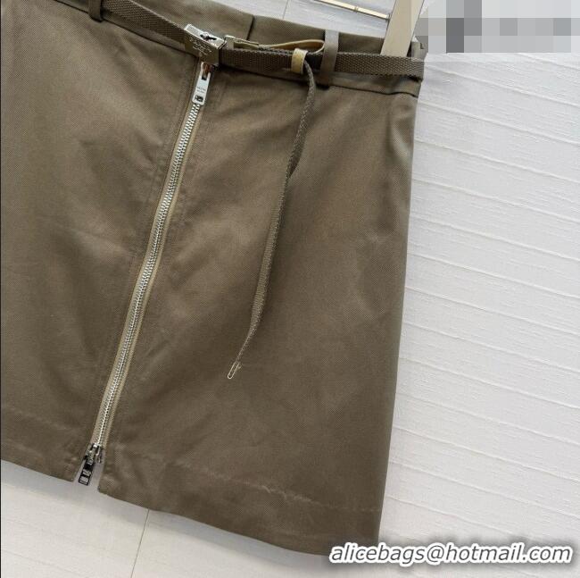 Reasonable Price Prada Shot Skirt P081119 Khaki Green 2026