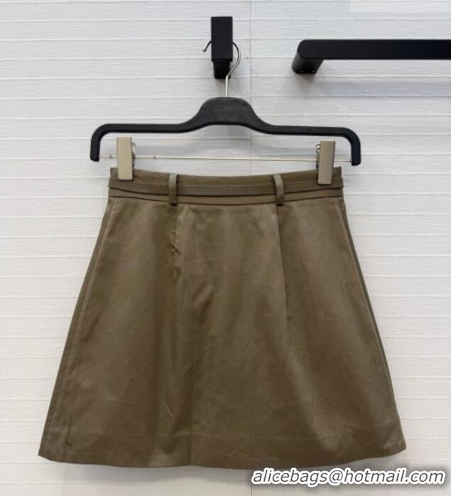 Reasonable Price Prada Shot Skirt P081119 Khaki Green 2026