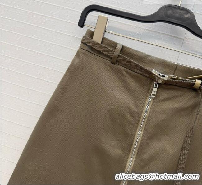 Reasonable Price Prada Shot Skirt P081119 Khaki Green 2026