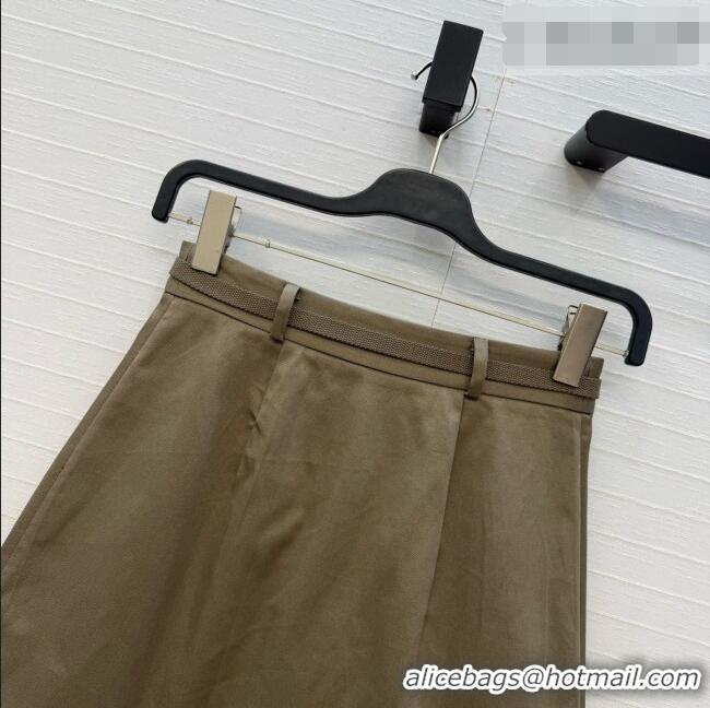 Reasonable Price Prada Shot Skirt P081119 Khaki Green 2026