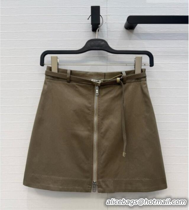 Reasonable Price Prada Shot Skirt P081119 Khaki Green 2026