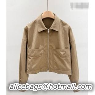 Original Discount Prada Cotton Jacket P081241 Khaki 2026