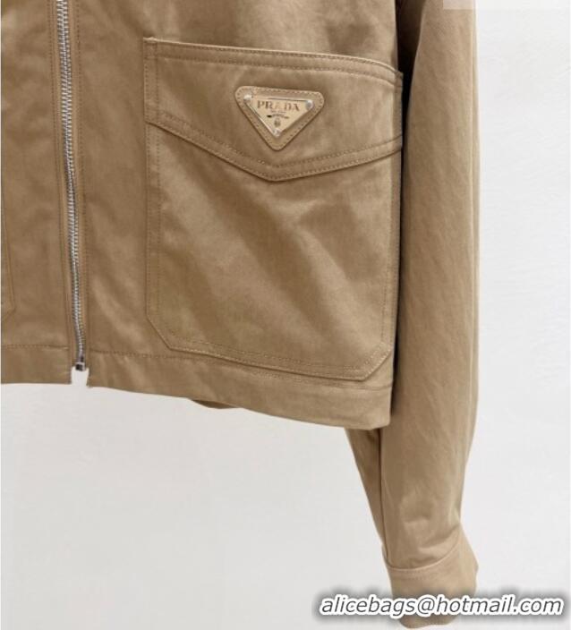 Original Discount Prada Cotton Jacket P081241 Khaki 2026