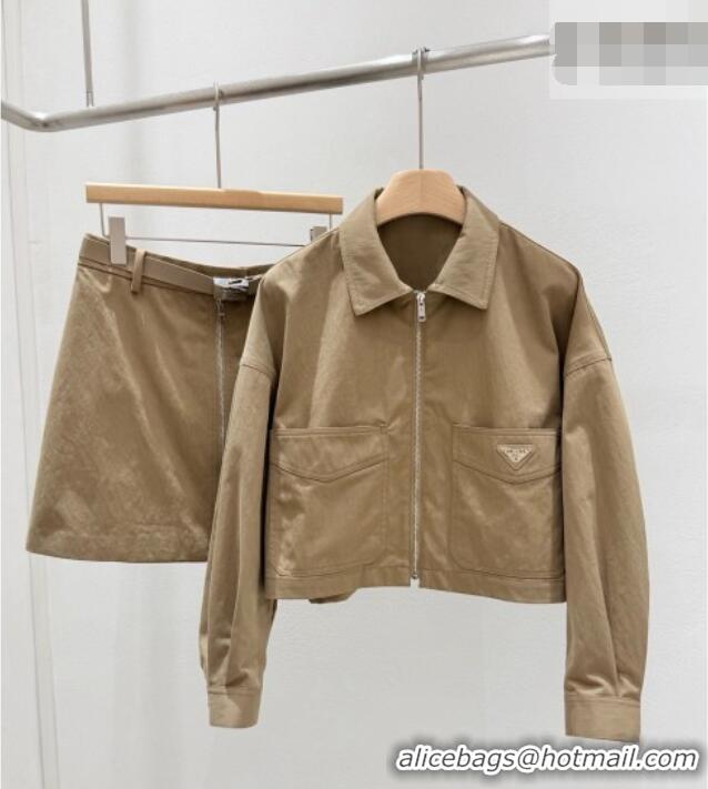 Original Discount Prada Cotton Jacket P081241 Khaki 2026