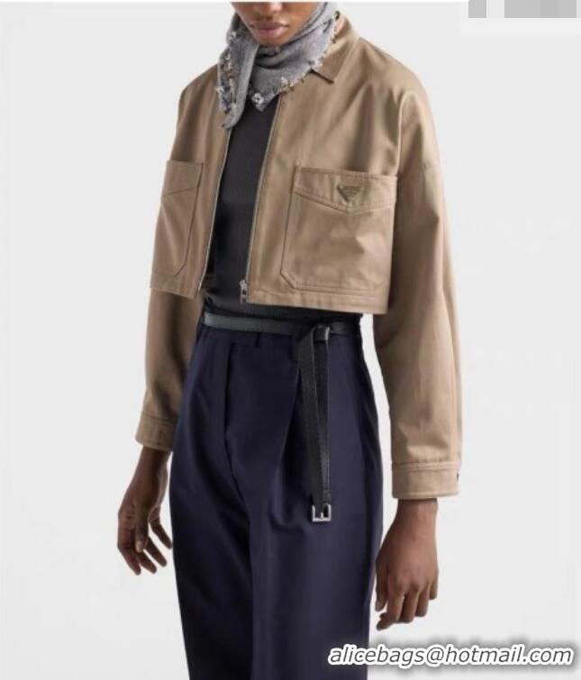 Original Discount Prada Cotton Jacket P081241 Khaki 2026
