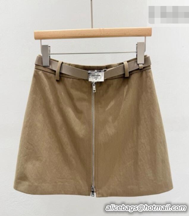 Good Product Prada Short Skirt P081242 Khaki 2026
