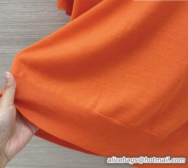 Low Cost Celine Wool Short-sleeved Sweater C42118 Orange 2026