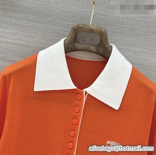 Low Cost Celine Wool Short-sleeved Sweater C42118 Orange 2026
