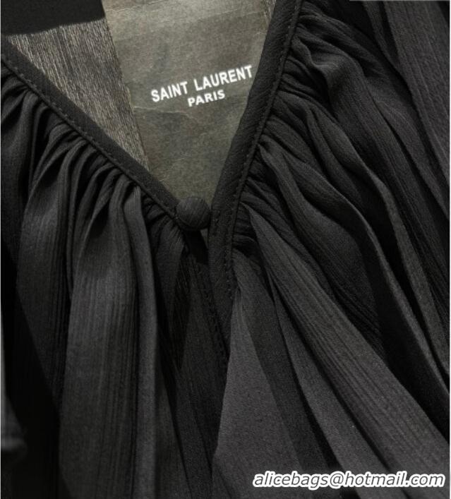 Low Cost Saint Laurent Ruffles Shirt YSL032501 Black 2026