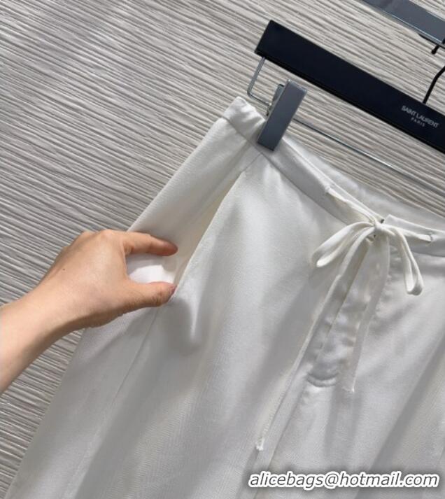 Good Product Saint Laurent Linen Pants YSL032401 White 2026