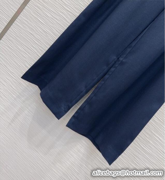 Grade Quality Saint Laurent Linen Pants YSL032401 Blue 2026